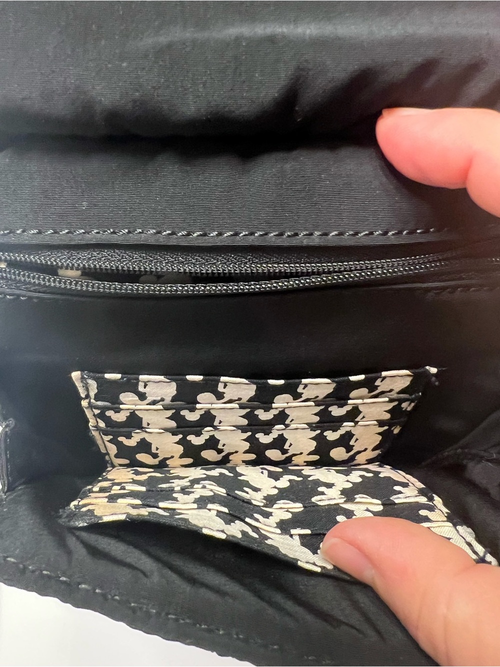 Vera Bradley Disney Parks Black Quilted Crossbody with Mickey Head Stitching - Picture 3 of 4